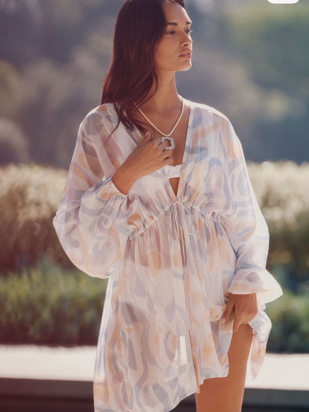 Celadine Printed Drawstring Getaway Kaftan